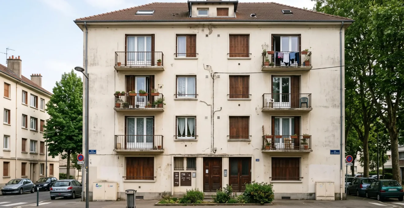 Façade d'un immeuble résidentiel français typique dans un quartier urbain